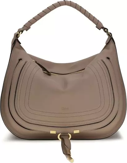 Beige Calf Leather Bos Taurus Shoulder Bag