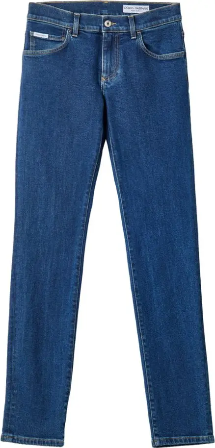 Blue Cotton Skinny Jeans