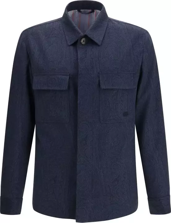 Blue Wool Oves Aries Full-Length Jacket