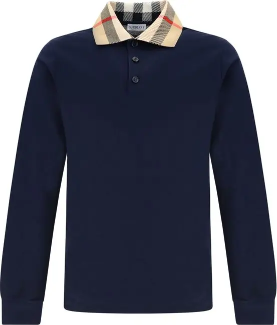 Blue Cotton Polo Shirt