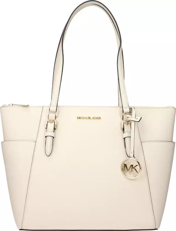 Beige Leather Shoulder Bag