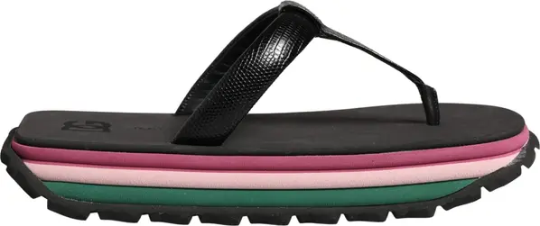 Multicolor Rubber Chunky Flip Flop Shoes