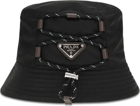 Black Recycled Polyamide Bucket Hat