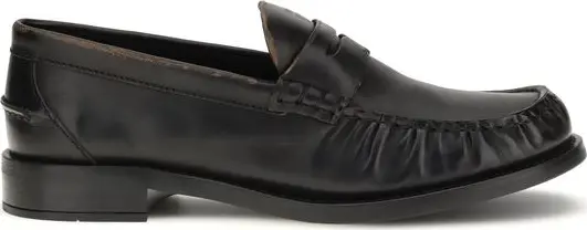 Black Calf Leather Bos Taurus Slip-On Loafers