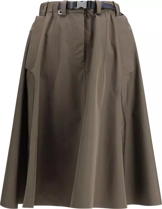 Bicolor Recycled Polyester Midi Skirt