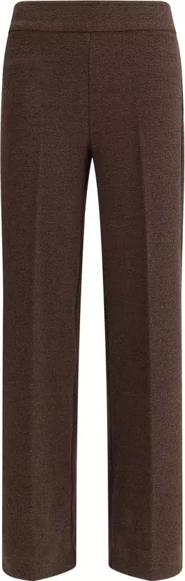 Brown Polyester Casual Pants