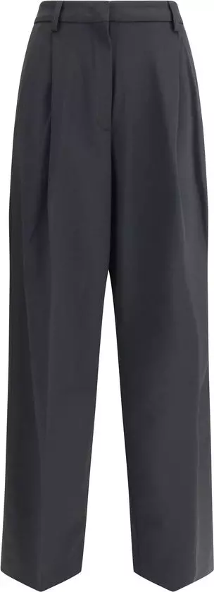 Black Polyester Casual Pants