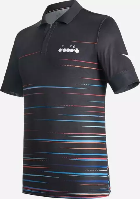 Black Polyester Polo Shirt