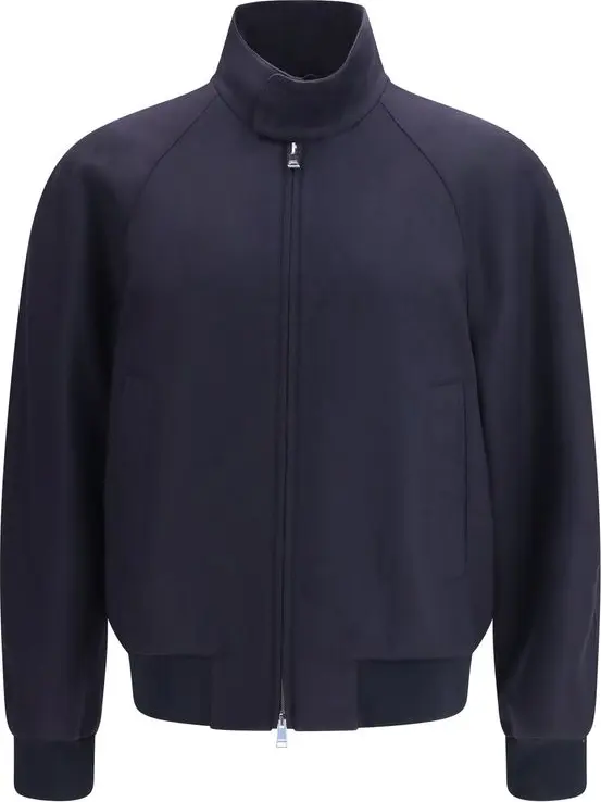 Blue Cashmere Bomber