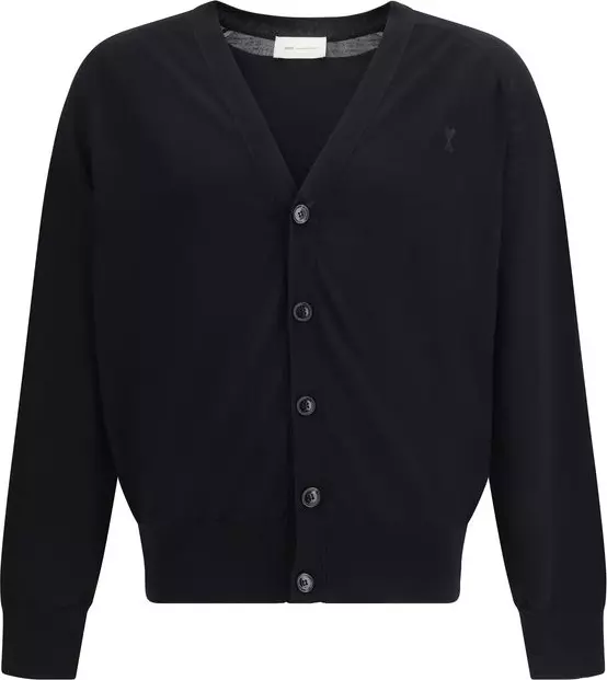 Black Merino Wool Cardigan