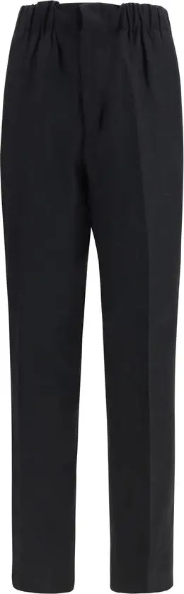 Black Viscose Casual Pants