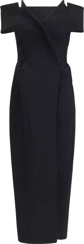 Black Polyester Cocktail Dress
