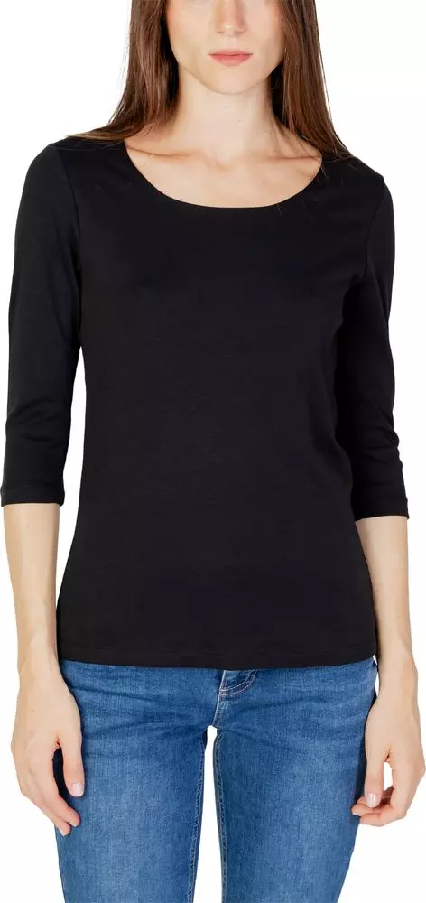 Black Cotton Long Sleeve T-Shirt