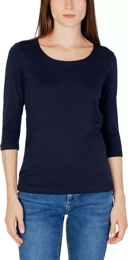Blue Cotton Long Sleeve T-Shirt