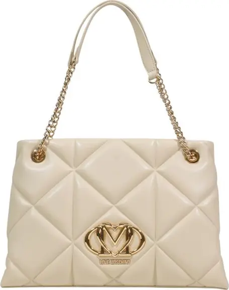 Beige Artificial Leather Handbag