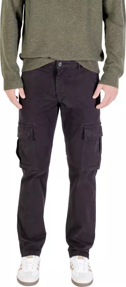 Black Cotton Cargo Pants