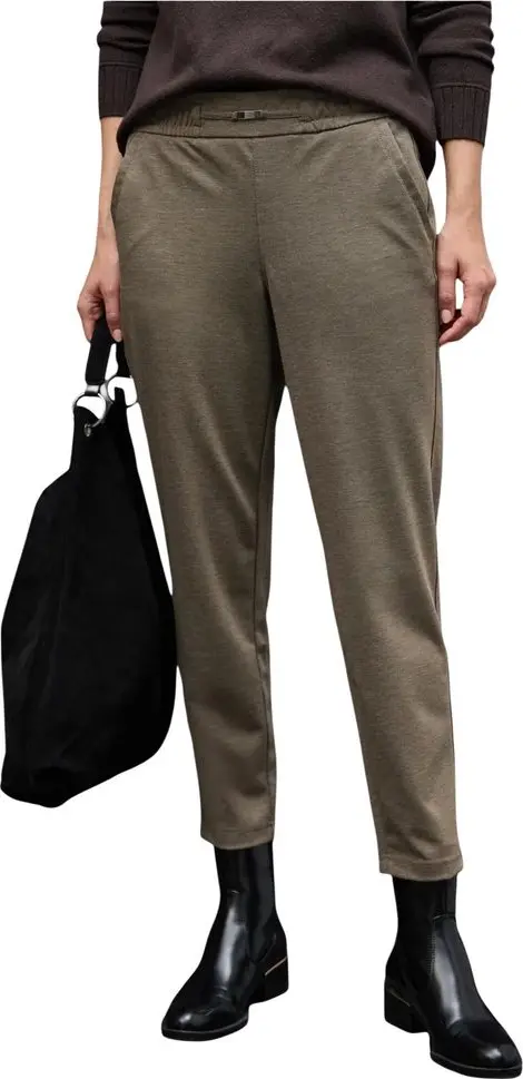 Brown Polyester Casual Pants