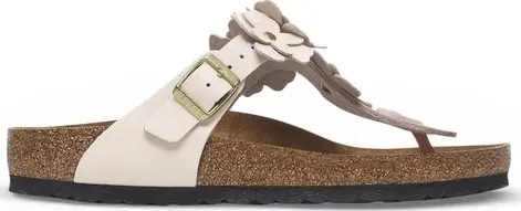 Pink Leather Flat Sandals