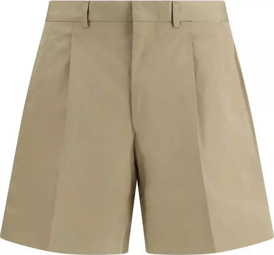 Beige Cotton Bermuda Shorts