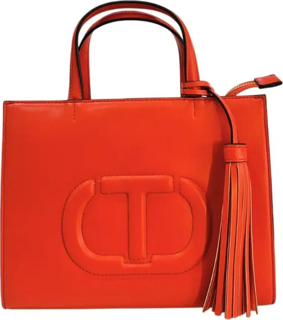 Orange Faux Leather Women Handbag