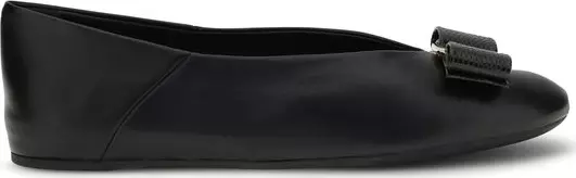 Black Calf Leather Bos Taurus Ballet Flats