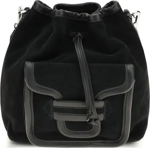 Black Calf Leather Bos Taurus Backet Bag