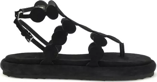 Black Calf Leather Bos Taurus Platform Sandals