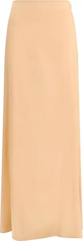Orange Silk Long Skirt