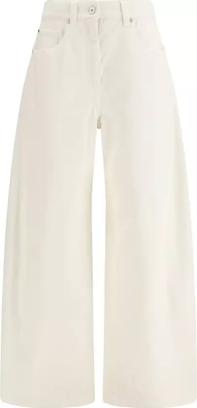 Beige Cotton Casual Pants