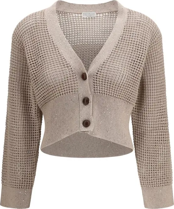 Beige Cotton Cardigan