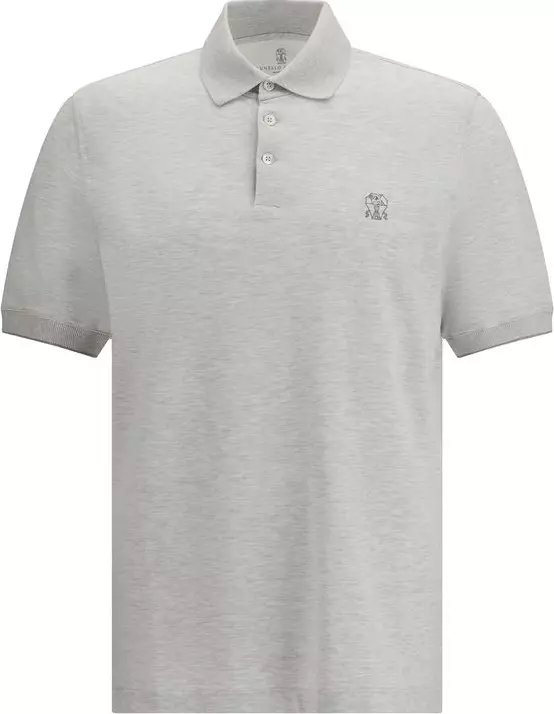 Gray Cotton Polo Shirt