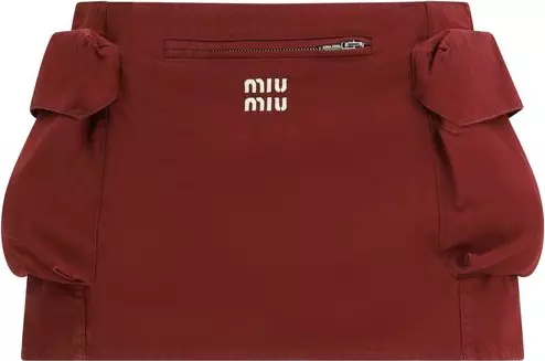 Bordeaux Cotton Mini Skirt