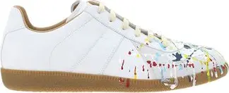 White Calf Leather Bos Taurus Low Top Sneakers
