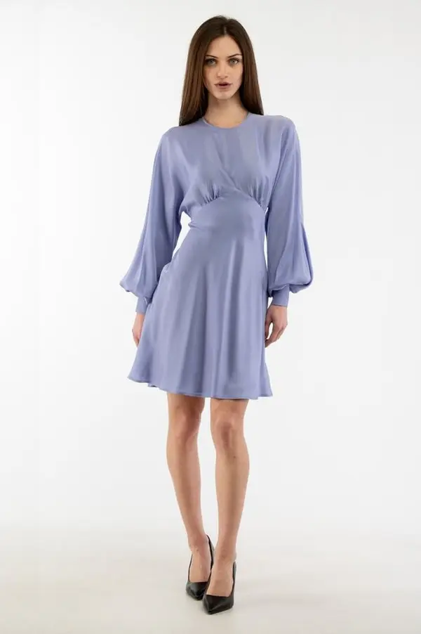 Purple Marabou Casual Dress