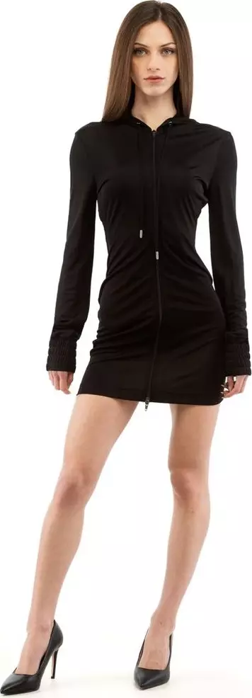 Black Viscose Casual Dress