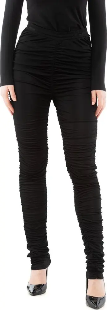 Black Viscose Casual Pants