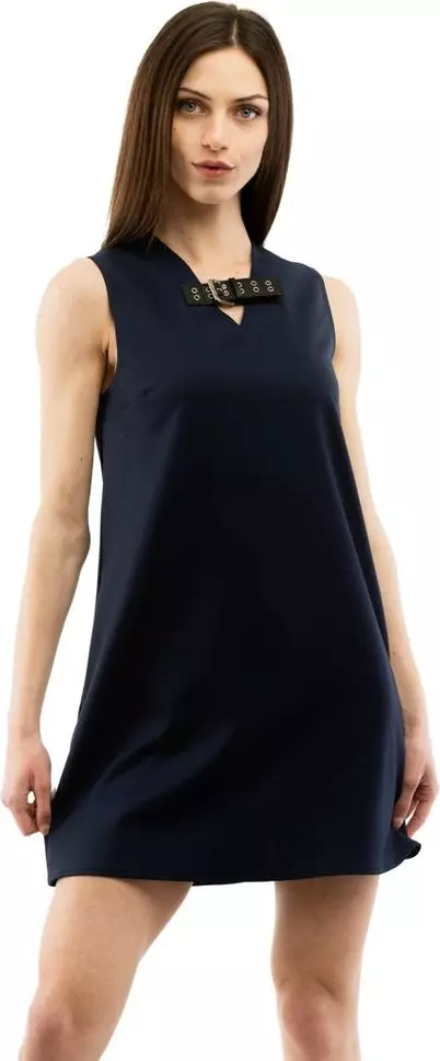 Blue Polyester Casual Dress