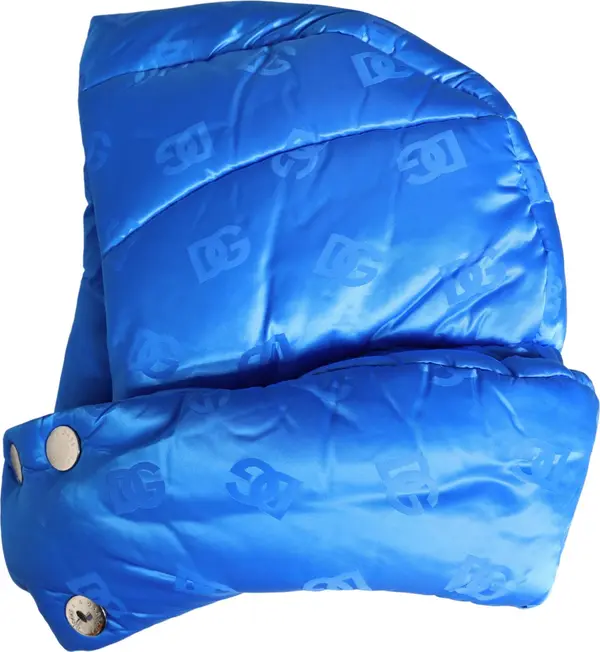 Men Blue Logo Print Whole Head Wrap Capello Hat