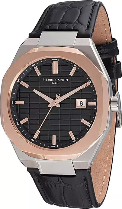 Black Leather Dress Watch