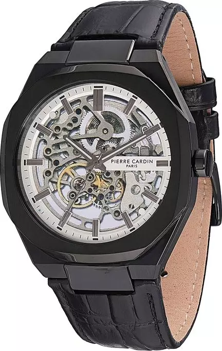 Black Leather Dress Watch
