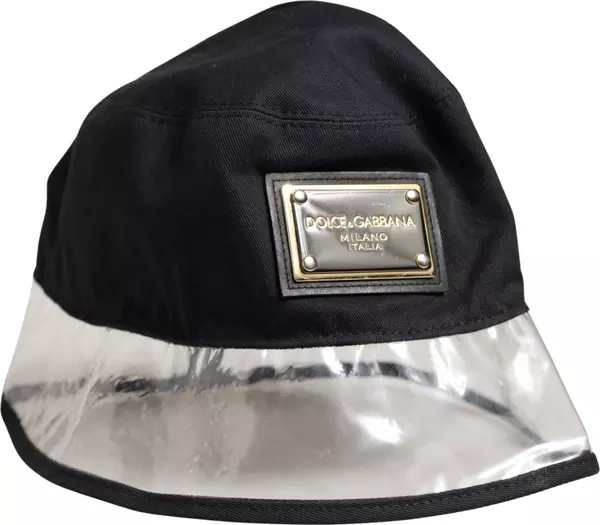 Black Cotton Plastic Fisherman Bucket Capello Hat