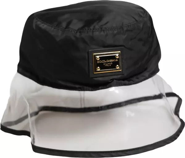 Men Black Plastic Fisherman Bucket Capello Hat