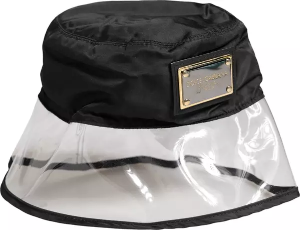 Men Black Plastic Fisherman Bucket Capello Hat