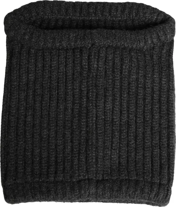 Black Cashmere Knitted Men Winter Neck Warmer Hat