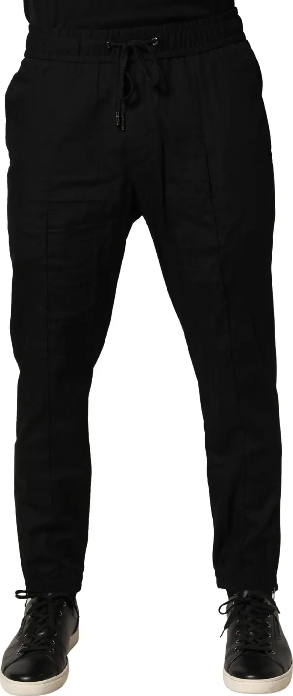 Black Cotton Skinny Men Jogger Trouser Pants