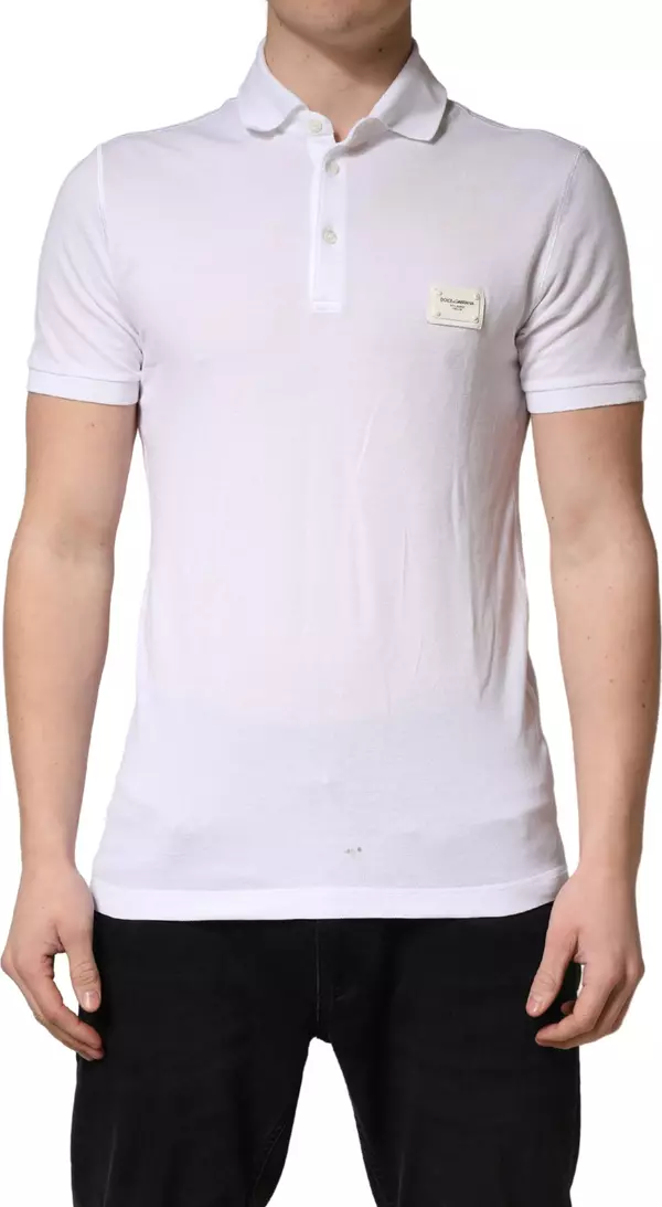 White Collared Short Sleeves Men Polo T-shirt