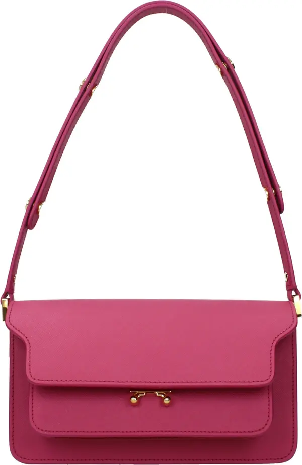 Pink Leather Shoulder Bag
