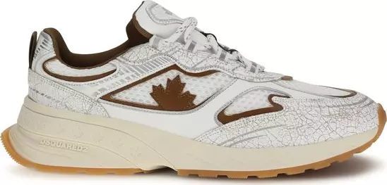 White Calf Leather Bos Taurus Athletic Sneakers