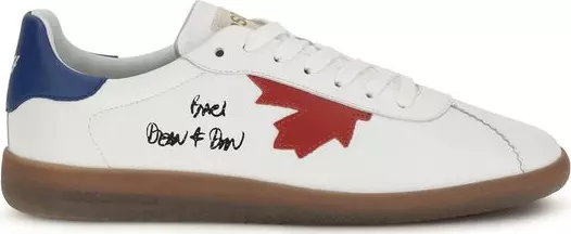 White Calf Leather Bos Taurus Chunky Sneakers
