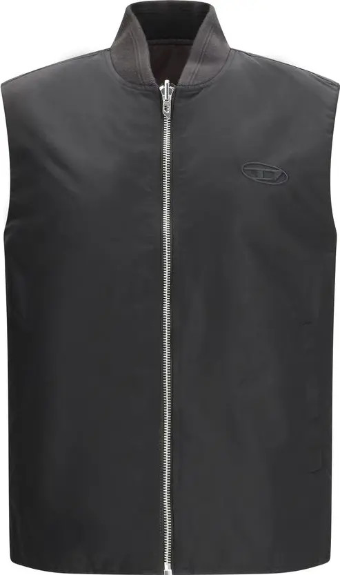 Brown Polyamide Sleeveless Jacket